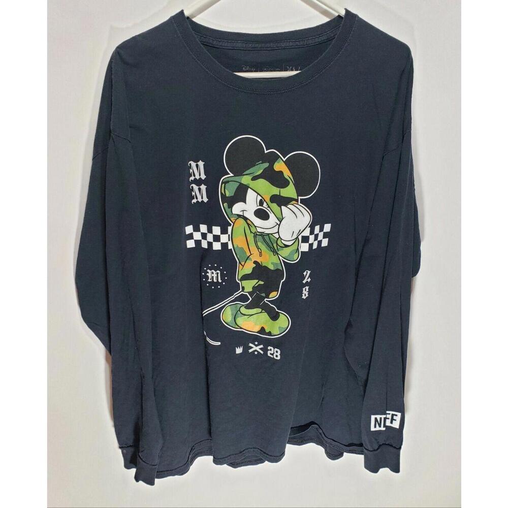 Mens Disney NEFF Mickey Mouse Camo Limited‎ Edition Long Sleeve T-Shirt Size XL
